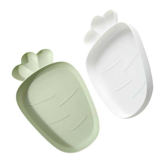 COSMOBETTY Carrot Shaped Snack Plate for Home Made of Plastic in Assorted Colors 2 Pieces