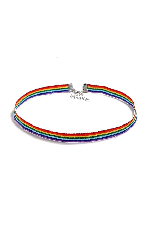 Chain Choker Necklace 1Pack Rainbow Colorful Alloy Design for Travel Commemorations