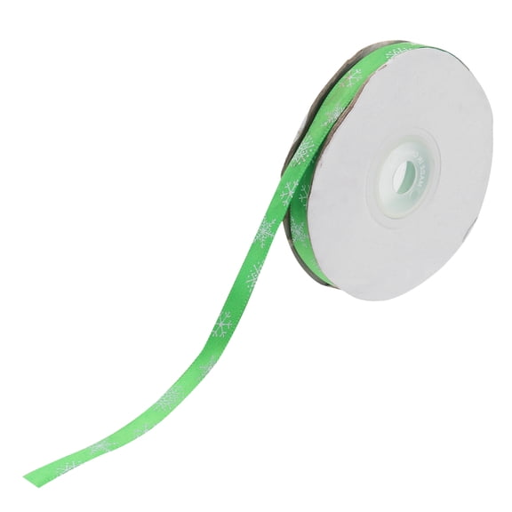 COSMOBETTY Christmas Thin Holiday Ribbon 20m x 0.39in Green Polyester for Ornaments and DIY Projects 1Set