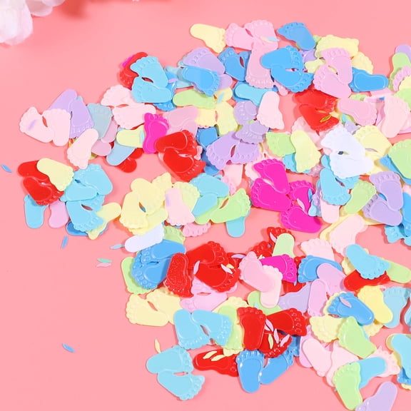 COSMOBETTY Creative Resin Confetti for Baby Shower Decoration Assorted Color 30g Small Feet Scatters