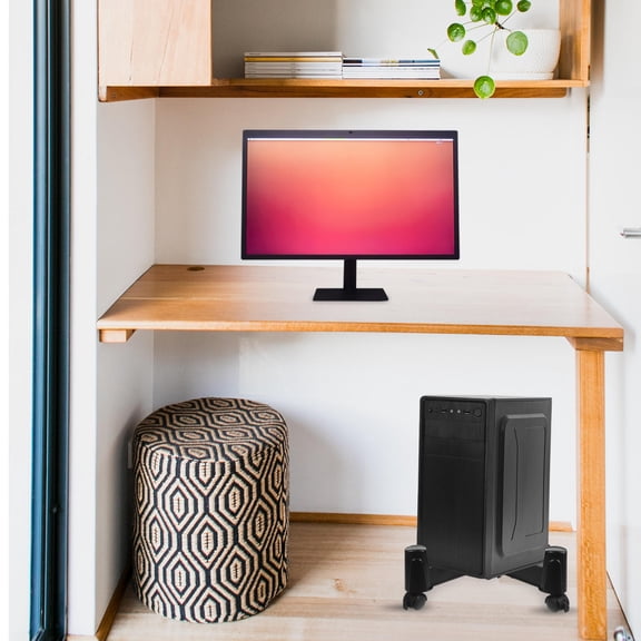 COSMOBETTY Desktop CPU Stand with Wheels, Abs Computer Holder for Office