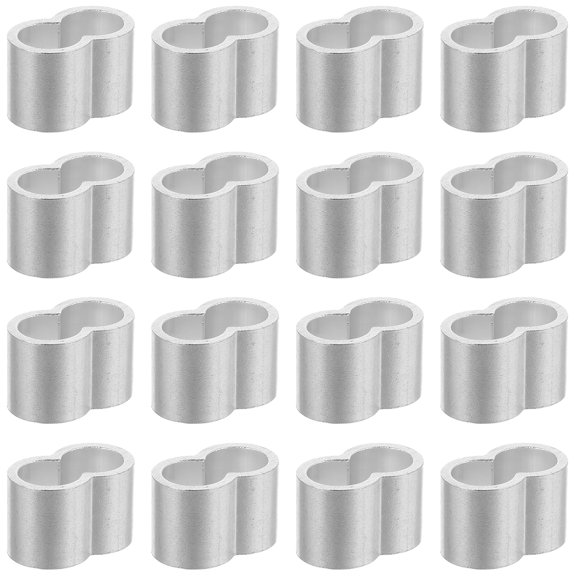 COSMOBETTY Double Hole Cable Sleeves Aluminum Silver 25pcs