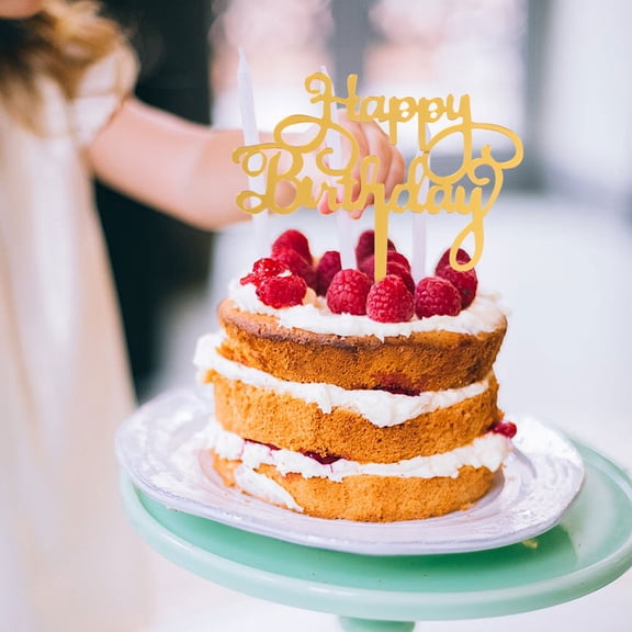 COSMOBETTY Golden Acrylic Heart Shape Cake Topper 1Set for Event Planners and Party Supplies