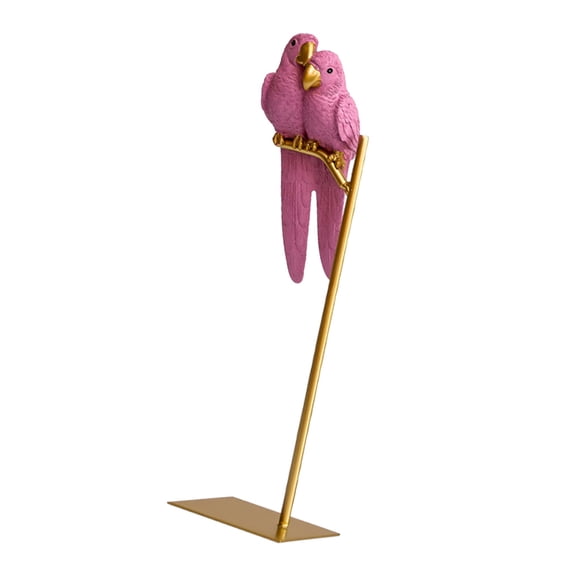COSMOBETTY Golden Tropical Bird Resin Parrot Couple Ornament 6.3 Inch Desktop Decor for Home and Office Decoration
