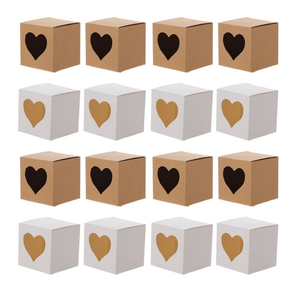 COSMOBETTY Heart Shaped Chocolate Box 60Pcs Square Kraft Paper Assorted Color Diy Decoration 1.97in