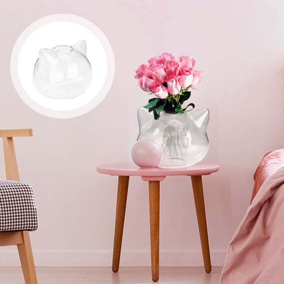 COSMOBETTY Hydroponic Flower Vase: Cat-Shaped Glass Vases For Plants Clear Propagation Station For Home & Office Decor