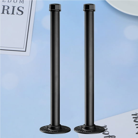 COSMOBETTY Industrial Pipe Wall Storage 2Pcs 13.8x3.15x0.79 Inch Iron Black Floating Effect