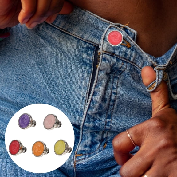 COSMOBETTY Jeans Buttons Replacement Set 5Pcs Non-slip Metal Buckles for Pants Suitable for Men and Women Daily Use