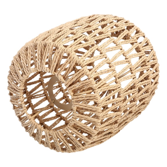 COSMOBETTY Khaki Paper Rope Woven Lamp Shade Lantern Shape for Pendant Lighting 1Pack 7.9x7.1x7.1in