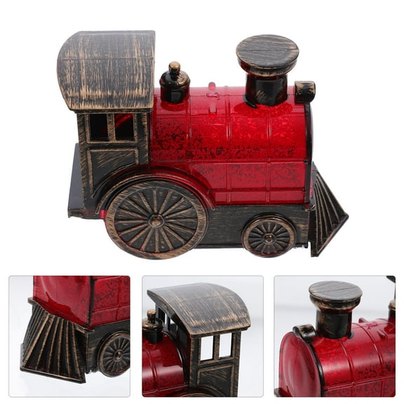 COSMOBETTY Led Decor Train Shape Night Lighting For Home Atmosphere In Bronze Red And Multi 4.72X3.34X1.97in Plastic