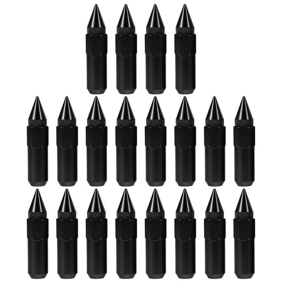 COSMOBETTY Lug Caps 20Pcs Black Aluminum for Car Wheel 3.5x0.8x0.8in