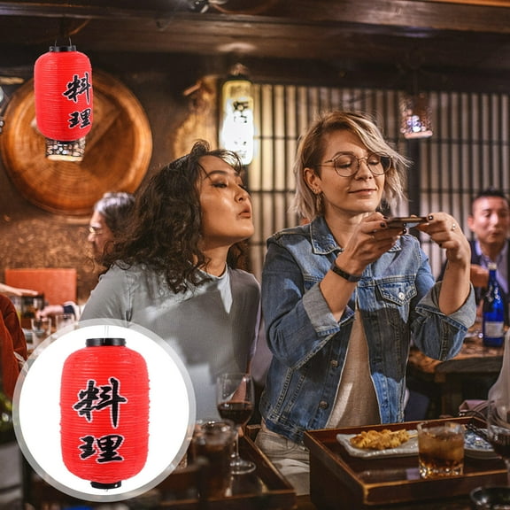 COSMOBETTY Lunar New Year Decorations Red Japanese Style Lantern for Festivals and Dining Atmosphere 1Pcs 9.4x9.4x20.9in