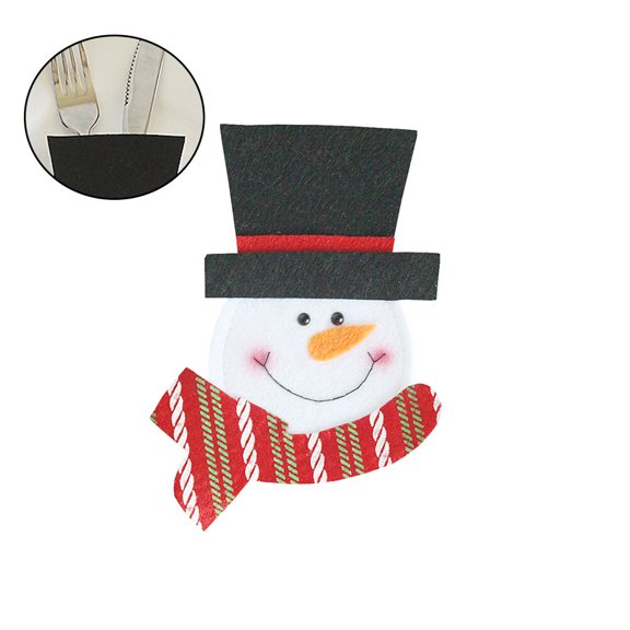 COSMOBETTY Mini Cloth Tableware Cover 3Pcs Countertop Kitchen Utensils with Storage Function in Christmas Style
