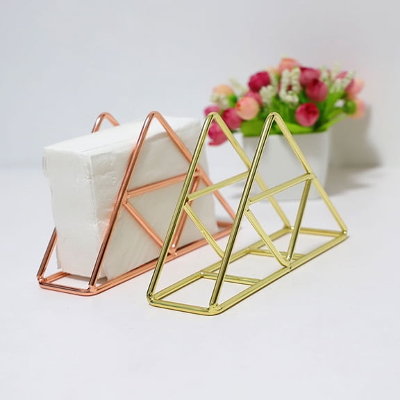COSMOBETTY Napkin Holder Rack 1Pack Golden Iron Modern Elegant Dining Table Decor and Accessories