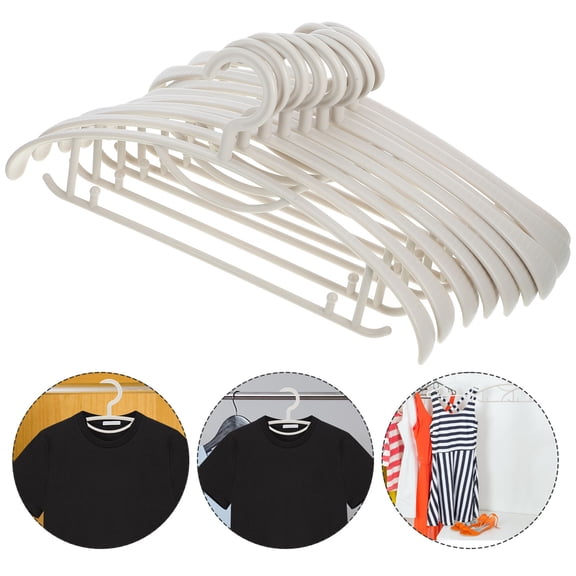 COSMOBETTY Non Slip Clothes Hangers 10Set In Grey Plastic For Closet Organization