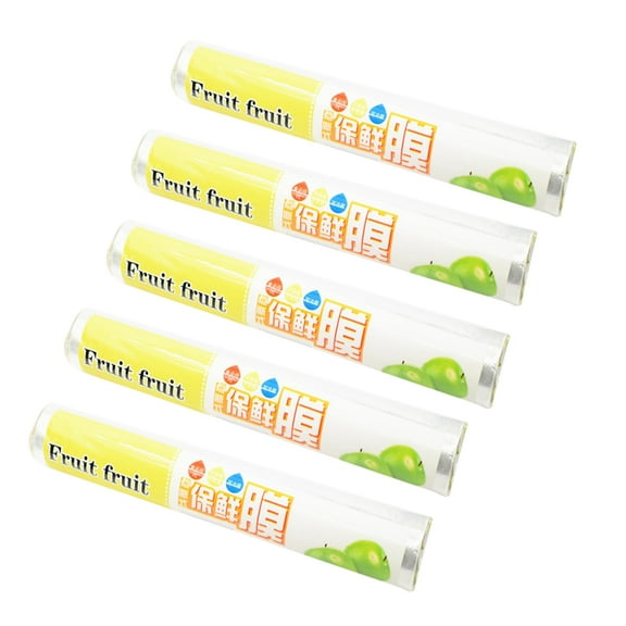 COSMOBETTY PE Food Grade Cling Film for Food Storage Protects and Seals with Ease 5 Rolls Transparent Kitchen Supplies 30cm Random Packing