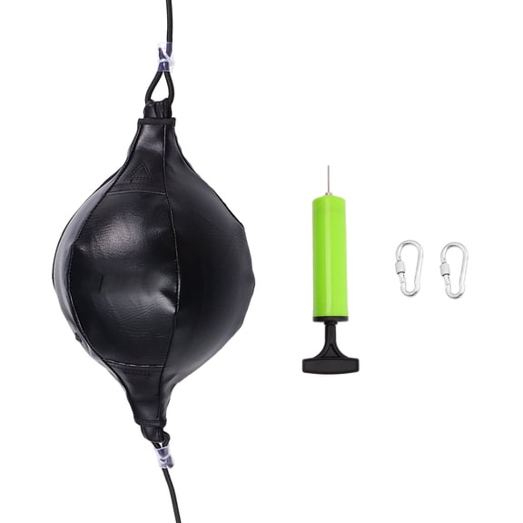 COSMOBETTY Professional Hanging Boxing Ball Sports Use Durable PU Material Black Includes 1 Inflator 1 Needle 2 Hooks