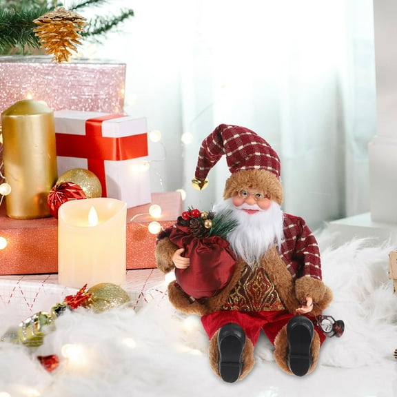 COSMOBETTY Red Sitting Santa Claus 1Pack 15.5 x 34 x 4 Christmas Ornaments and Indoor Use