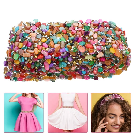 COSMOBETTY Rhinestone for Clothing Embellishment 1 Meter Multi-Colored Trim for Sewing and Crafting