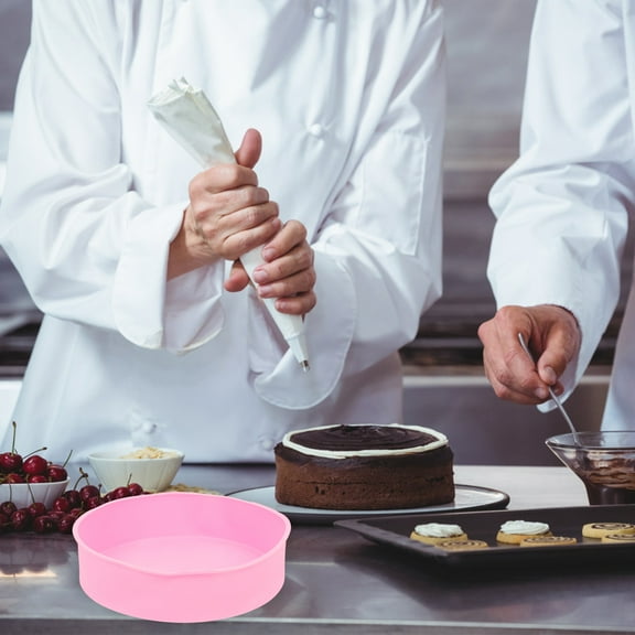 COSMOBETTY Round Cake Pans 8Inch Silicone Baking Mold for Coffee Cake and Cornbread 1Set