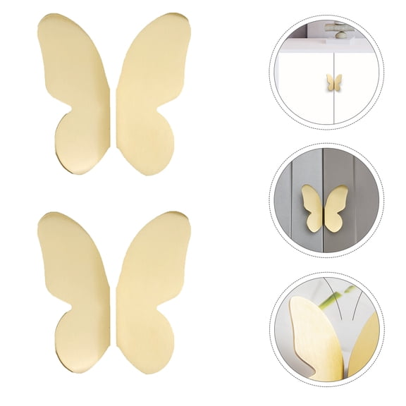 COSMOBETTY Scandinavian Furniture Pulling 1 Pair Golden Brass Pull .4x3.8cm