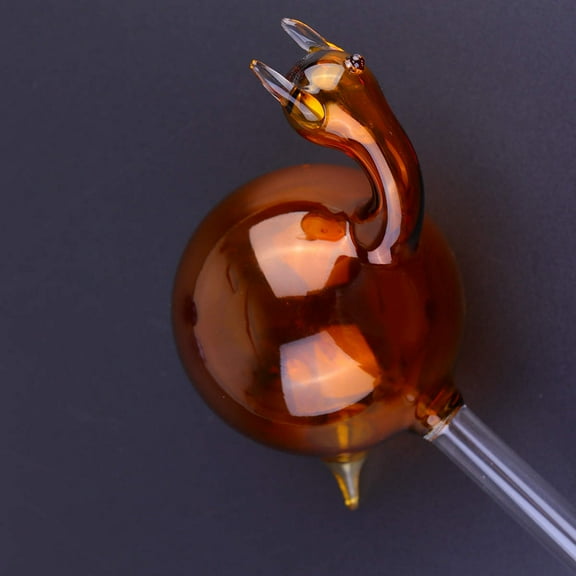 COSMOBETTY Self-Watering Glass Device Snail-Shaped Automatic Waterer For Plants Yellow Diameter Height Unique Decoration