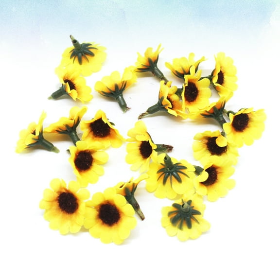 COSMOBETTY Simulation Sunflower 50Pcs Yellow Circular Silk Diy Material Handmade Crafts Scrapbooking Artificial Flower