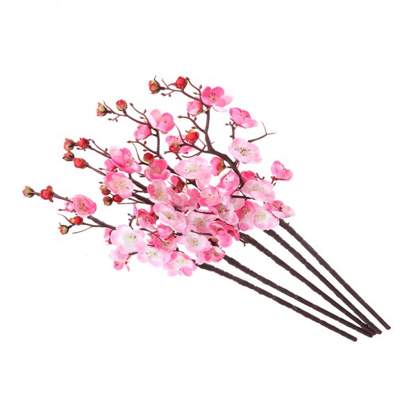 COSMOBETTY Spring Artificial Flowers Artificial Plum Blossom Rose Red 5Pcs