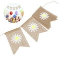 thumbnail image 1 of COSMOBETTY Spring Decor Banner Beige Burlap Swallowtail Garland For Family Photoshoot 1Set, 1 of 8