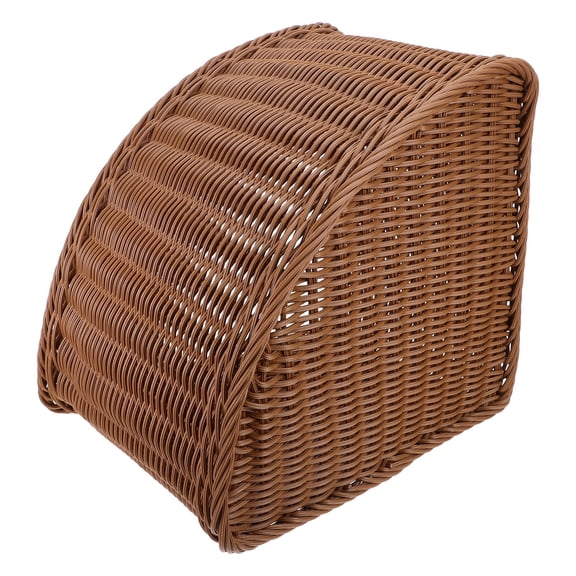 COSMOBETTY Light Brown Triangle Corner Storage Basket, Plastic Organizer Bin for Pantry Shelves, Kitchen, Bathroom, Cabinet