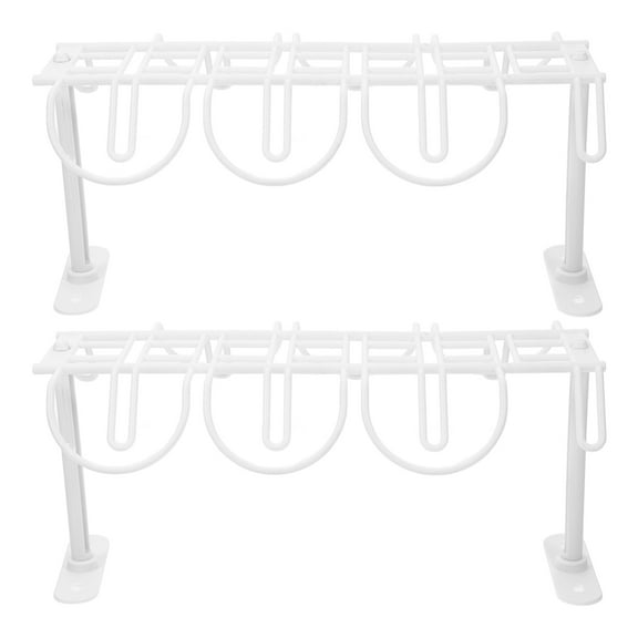 COSMOBETTY Under Desk Wire Management 2Set Plastic Cable Racks for Desk Accessories White 12.6x6.7x5.5in