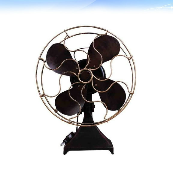 COSMOBETTY Vintage Iron Standing Fan for Home Decoration Black Photo Prop 1PC