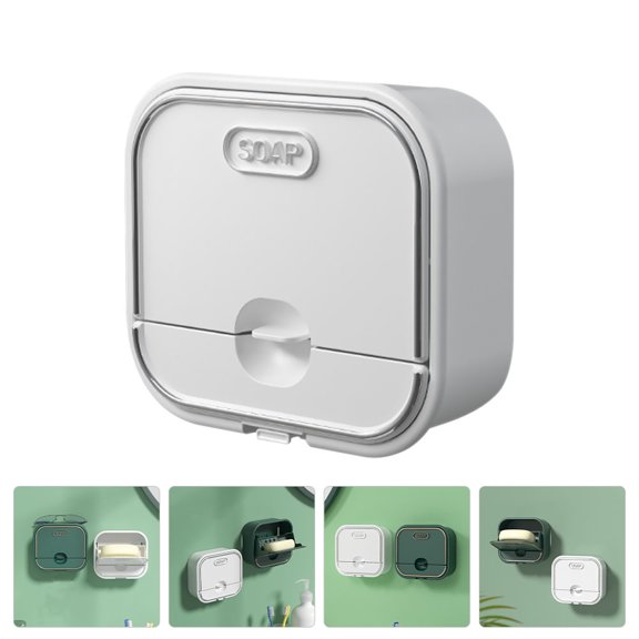 COSMOBETTY Wall Mounted Soap Organizer Rack 1Pcs White PP For Kitchen And Bathroom