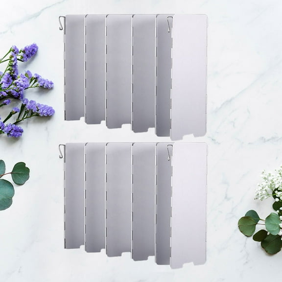 COSMOBETTY Windproof Aluminium Alloy Protective Shield Camping Wind Barrier 1 Pc 11.8X9.4X0.1in