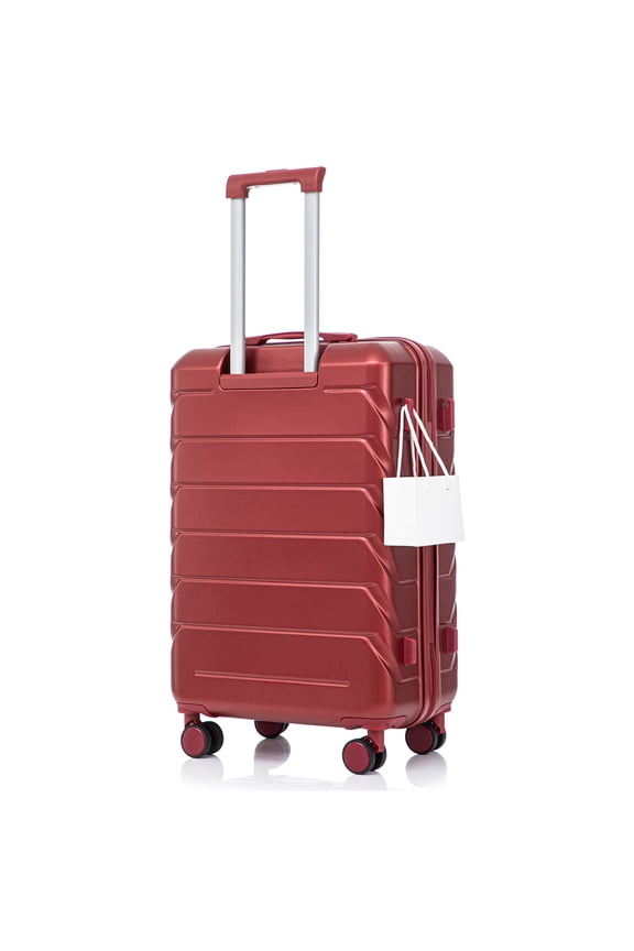 28 Inch Extra Large Hardside Spinner Luggage, Wine Red ABS Check-In Suitcase with TSA Lock &; Side Handle for International Flights