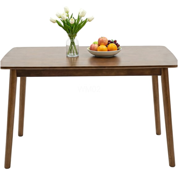 COSMOS 47" Walnut Solid Wood Dining Table | Mid-Century Modern Kitchen & Dining Room Table with Rounded Corners | Easy Assembly Small Table