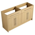 thumbnail image 1 of COSMOS 60 Inch Oak Freestanding Bathroom Vanity with 4 Soft-Close Doors, Ample Storage Cabinet, Modern Farmhouse Style, Easy Assembly Design, 1 of 4