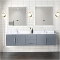 COSMOS 80 Inch Dark Grey Double Bathroom Vanity Set with Carrara Marble ...