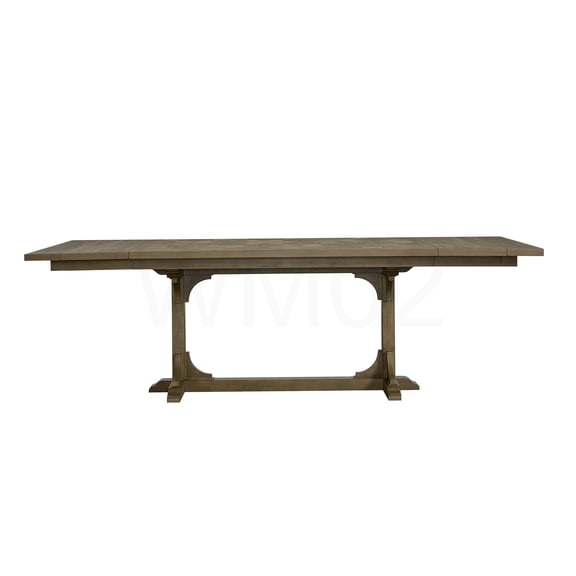 COSMOS Almond Finish Counter Height Dining Table with Geometric Parquet Top