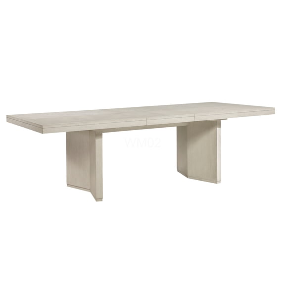 COSMOS Antique White Extendable Dining Table for 8, Classic Wooden Rectangular Table with Removable Leaf