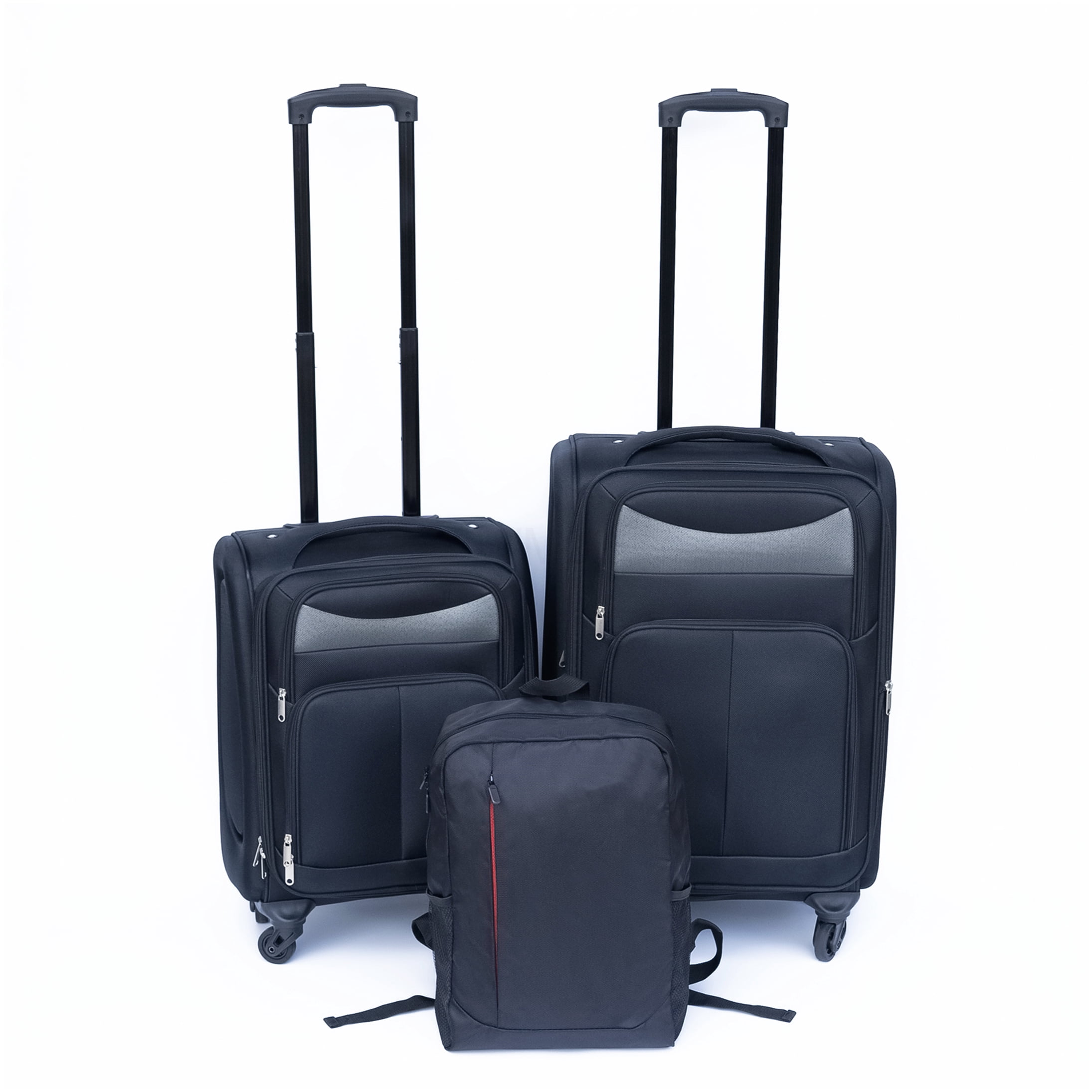 COSMOS Black 2-Piece Spinner Luggage Set with Backpack, Lightweight TSA Lock Suitcases and Universal Wheels for Men &; Women