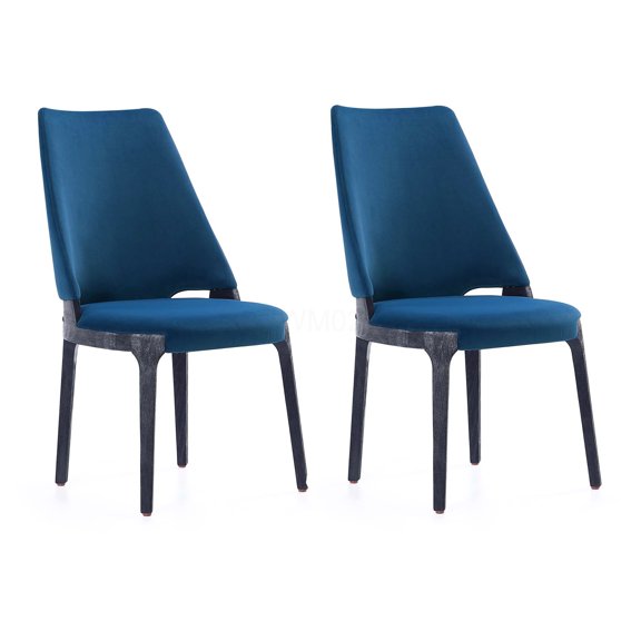 COSMOS Blue Velvet Dining Chairs Set of 2, Modern Upholstered Side Chairs for Kitchen Dining Room