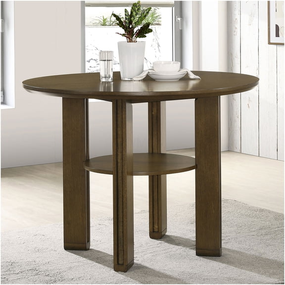 COSMOS Crispin Round Brown Counter Height Dining Table for 4, Rustic Modern Farmhouse Kitchen Breakfast Nook
