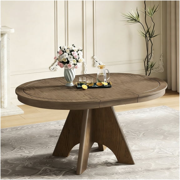 COSMOS Espresso Expandable Farmhouse Dining Table | Vintage Style Solid Wood & MDF | Seats 4 to 6 People