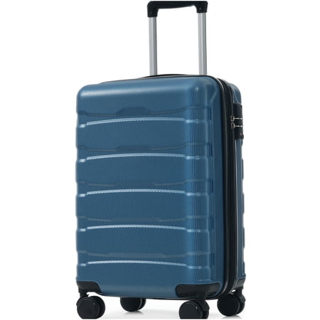 COSMOS Expandable Hardshell Suitcase with Spinner Wheels &; TSA Lock | Durable ABS Carry-On Luggage in Blue