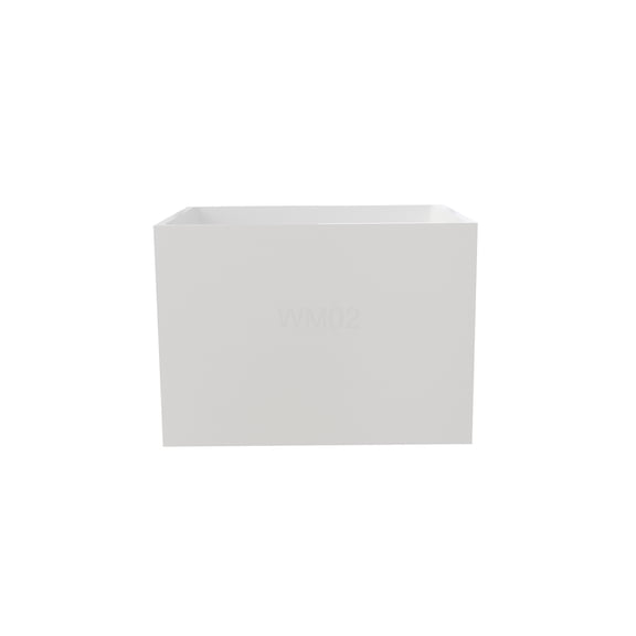 COSMOS Freestanding Acrylic Soaking Bathtub, 35 Inch Gloss White Rectangular Soaker Tub with Built-in Seat