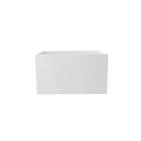 COSMOS Freestanding Acrylic Soaking Bathtub, 43 Inch Gloss White Modern Tub with Built-in Seat for Spa-like Bathing Experience
