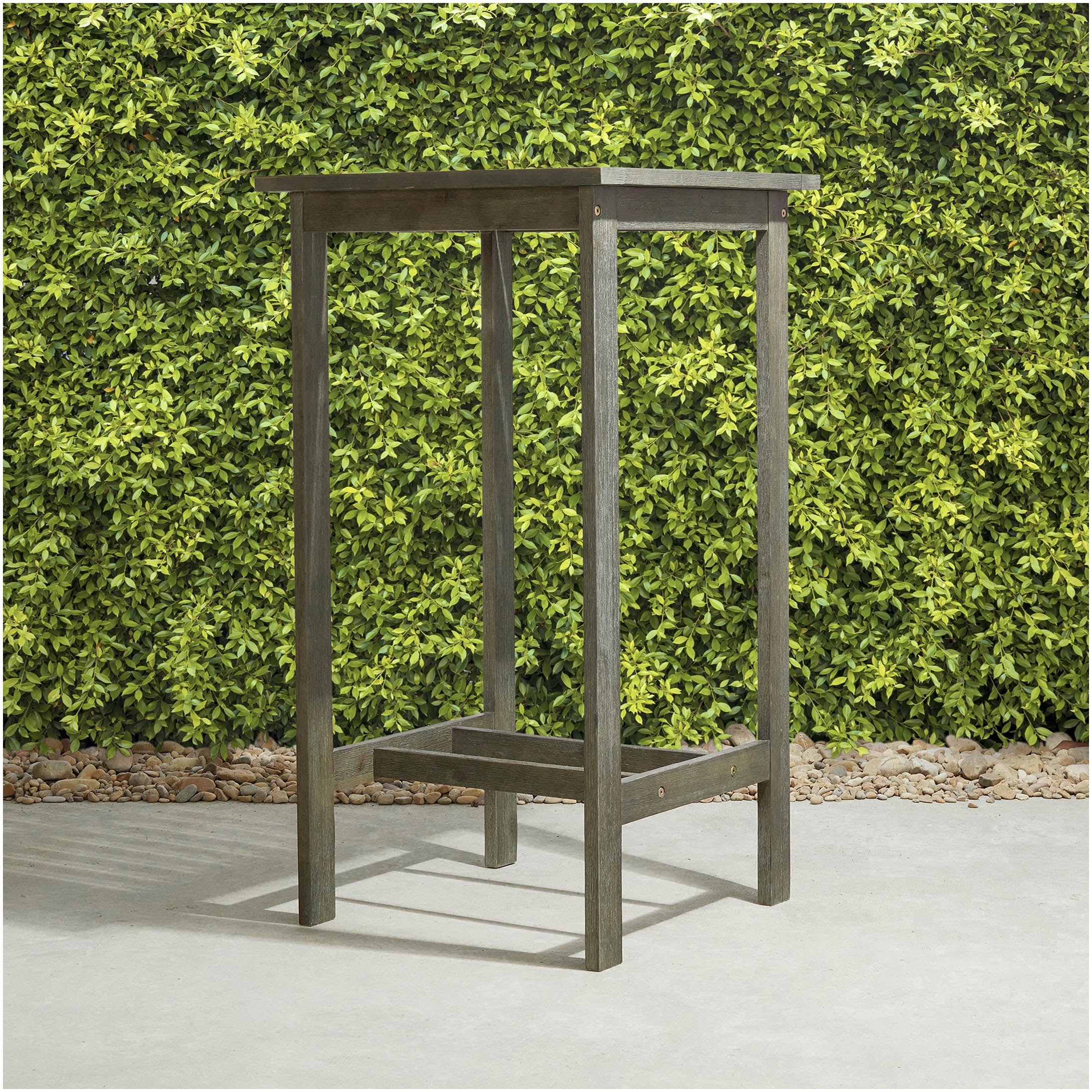 COSMOS Gray-Washed Acacia Wood Bar Table for Patio, Farmhouse Style ...