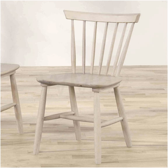 COSMOS Mid-Century Modern Dining Chairs Set of 2, Spindle Back Kitchen Chairs with Molded Seat in White Oak Finish