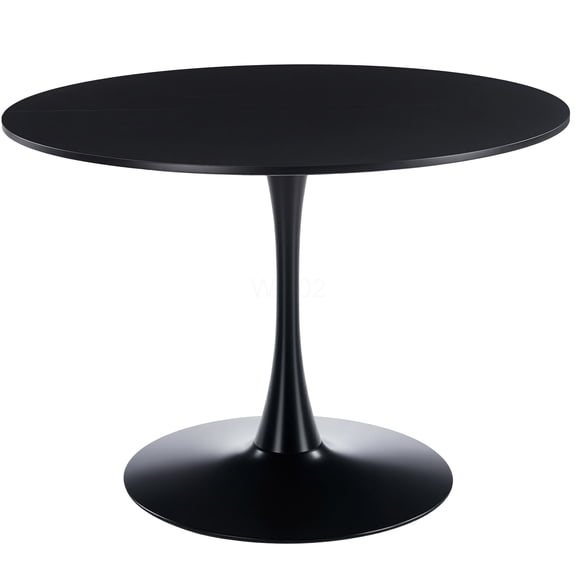 COSMOS Mid-Century Modern Tulip Dining Table for 4-6, 42 Inch Round Black Pedestal Table, Sturdy MDF Top & Metal Base for Dining Room, Kitchen, Breakfast Nook